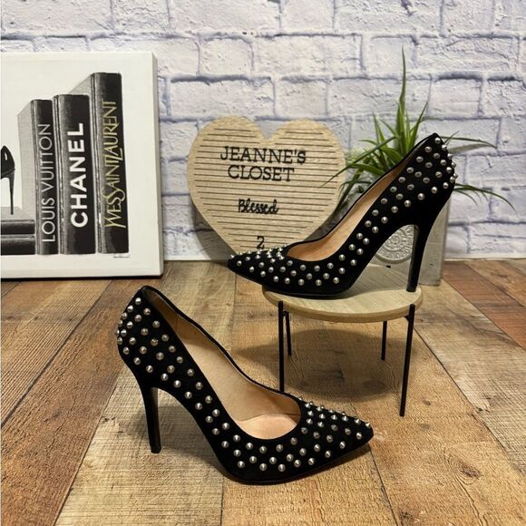 Steven by Steve Madden black superstud studded stiletto pumps US 10 - Picture 3 of 11